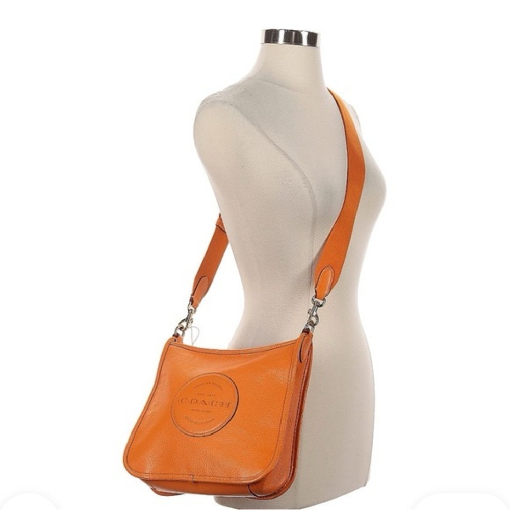 Coach Dempsey File Vibrant Orange Crossbody Bag - Picture 2 of 14
